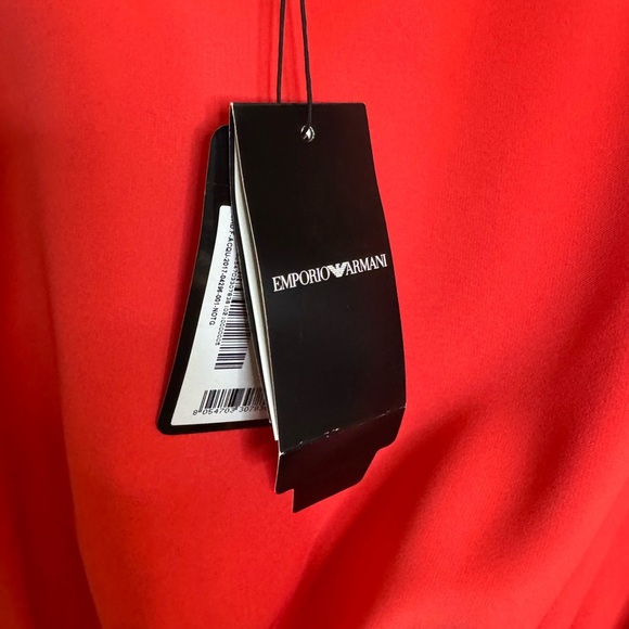 Bateau Neckline Knee-Length Emporio Armani Red Dress SZ 8 Italian 40 NWT - Picture 8 of 15